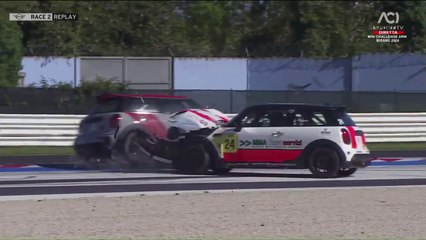 Mini Challenge Italia 2024 Misano Race 2 Restart Last Lap Campoli Marchioro Big Crash
