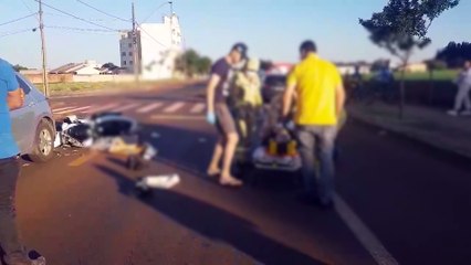 Motociclista sofre fratura após colidir contra Polo no Santa Cruz