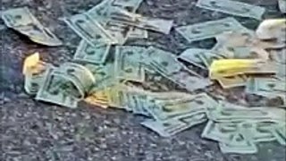 Un camión blindado perdió varias bolsas de dólares en plena vía
