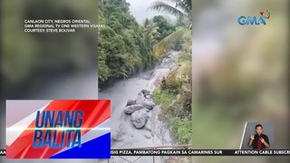 Lahar, umagos sa ilang lugar sa Negros Island kasunod ng pagputok ng Bulkang Kanlaon | Unang Balita