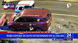 Callao: Delincuentes en mototaxi roban espejos de camioneta estacionada