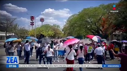 Maestros de la Sección 33 del SNTE se manifiestan en Mérida, Yucatán