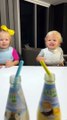 Kids are happy to try new drinks. Funny Baby video_(720P_HD)