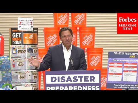 Florida Gov. Ron DeSantis Holds Press Briefing To Encourage Hurricane Preparedness