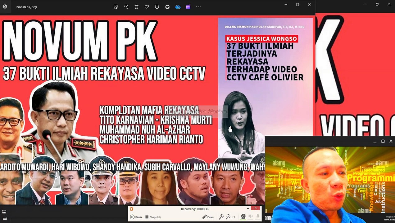 NOVUM PK: 37 BUKTI ILMIAH REKAYASA VIDEO CCTV MAFIA REKAYASA TITO KARNAVIAN DAN KRISHNA MURTI