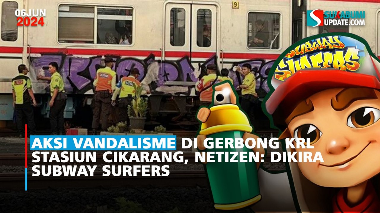 Aksi Vandalisme di Gerbong KRL Stasiun Cikarang, Netizen: Dikira Subway Surfers