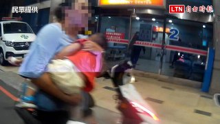 男童撞破頭血流不止 台中女警開道送醫急救（民眾提供）