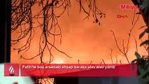 Fatih'te mahalleliyi korkutan yangın! Alev alev yandı
