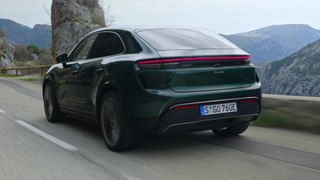 The new Porsche Macan Turbo in Racing Green Driving Video