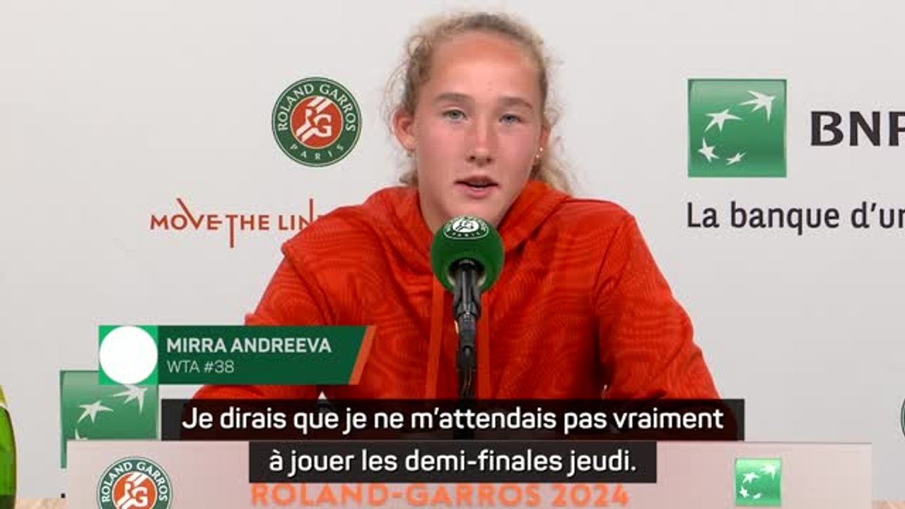 Roland-Garros - Andreeva "ne s'attendait pas" à atteindre les demies