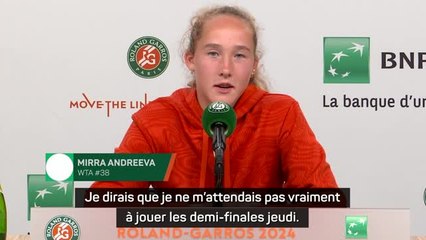 Roland-Garros - Andreeva "ne s'attendait pas" à atteindre les demies