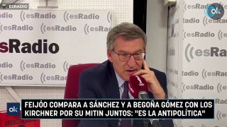 Feijóo compara a Sánchez y a Begoña Gómez con los Kirchner por su mitin juntos: 