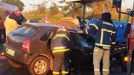 Colisão de trator e carro que tirou a vida de condutora também deixou idoso ferido, em Umuarama