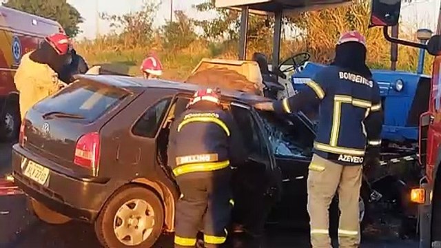 Colisão de trator e carro que tirou a vida de condutora também deixou idoso ferido, em Umuarama