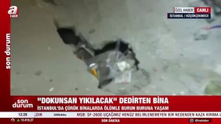 İstanbul'da bin kişinin oturduğu sitenin kolonları patladı girişinde göçük oluştu