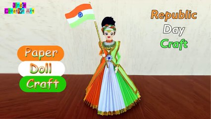 How to make a Tricolour Doll Craft by Paper _ DIY Republic Day Craft/independence day craft/republic day art  activity