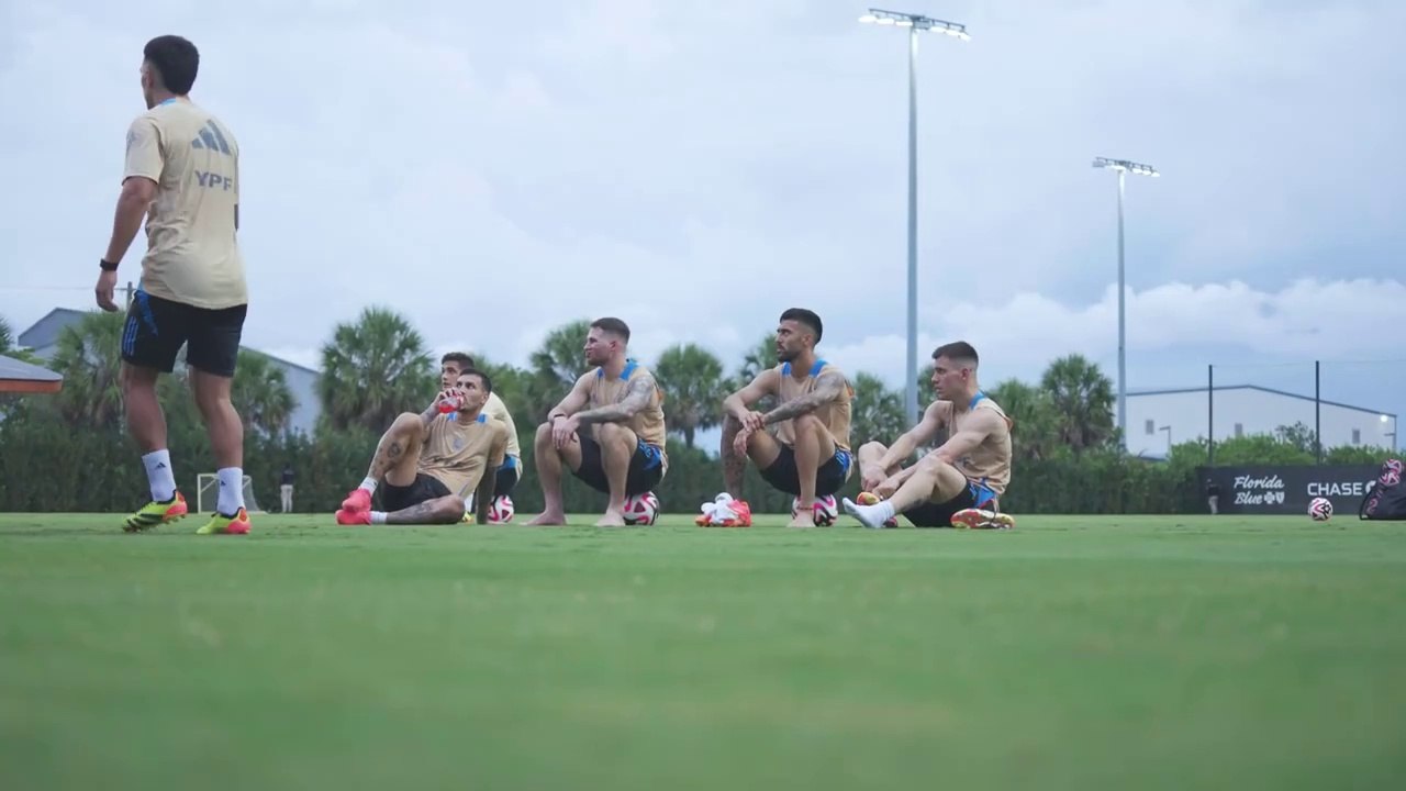 La selección mayor de fútbol de Argentina mantuvo su tercer entrenamiento en Miami ante los amistosos