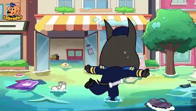 Police Rescue in Flooded Roads _ Safety Tips _ Cartoons for Kids _ Sheriff Labrador