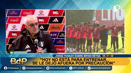 Jorge Fossati: "Bryan Reyna no estará en el duelo frente a Paraguay por precaución "