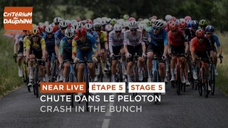 Massive crash in the bunch - Stage 5 - Critérium du Dauphiné 2024