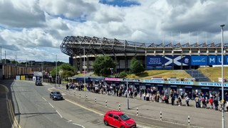 Taylor Swift fans queue up for merchandise ahead of her three night Eras tour in Edinburgh