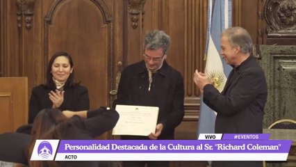 Richard Coleman fue declarado Personalidad Destacada de la Cultura porteña
