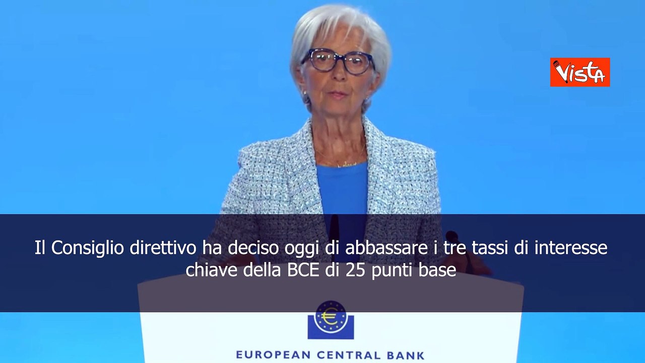 Lagarde: Bce Taglia I Tassi Di 25 Punti Base - Video Dailymotion