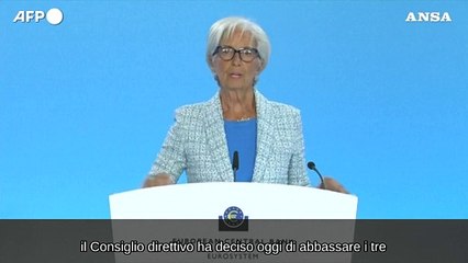 Lagarde: "La Bce taglia i tassi di 25 punti base"