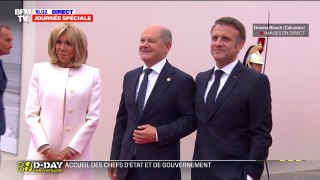 80 ans du Débarquement: arrivée du chancelier allemand, Olaf Scholz, à la cérémonie internationale