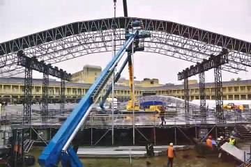 Watch stage being built at The Piece Hall 2024 from start to finish