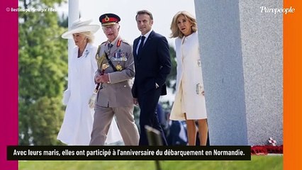 PHOTOS Brigitte Macron impeccable en blanc mais pas irréprochable : son geste envers Camilla fait tant parler...