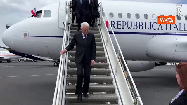 Mattarella arriva in Normandia per partecipare alle celebrazioni per l'80? anniversario dello sbarco