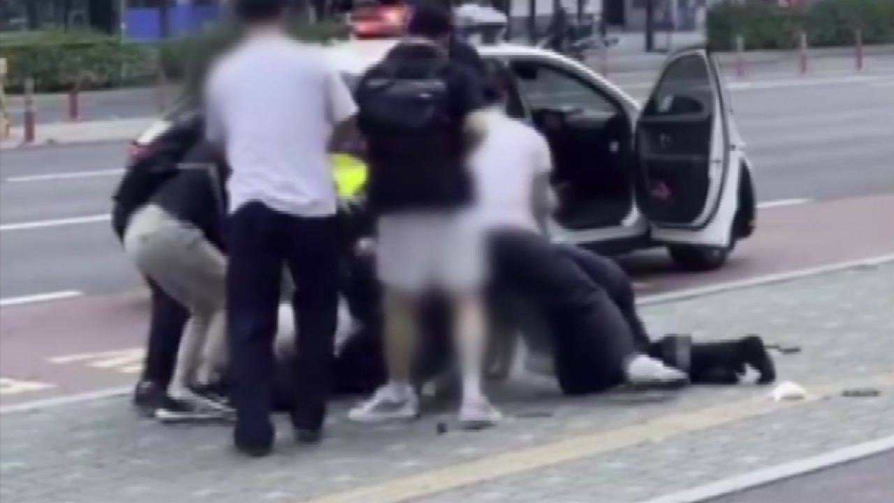 만취해 경찰관 폭행한 30대 체포..."시민들이 제압 도와" / YTN