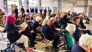 WWII veterans attend a D-Day event at Wset Sussex Fire Station