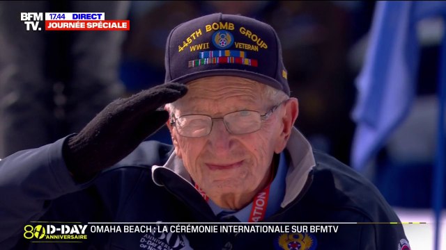 Nous avons fait des choses extraordinaires : Le vétéran américain Ed Berthold lit la lettre écrite à sa mère au lendemain du D-Day lors de la cérémonie internationale à Omaha Beach