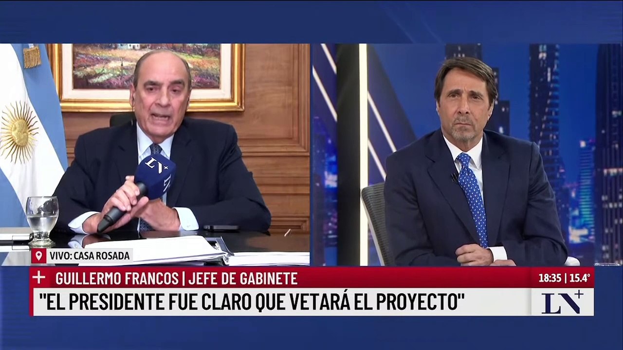 Francos sobre la sanción de una nueva fórmula jubilatoria:  "lo que va a hacer el gobierno es cortar otras partidas para poder financiar lo que salga en esa ley"