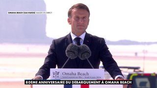 Emmanuel Macron : «La nuit du 5 au 6 juin 1944 marque le surgissement de l'impossible au milieu de l'implacable»