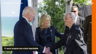 VIDEO 80 ans du Débarquement : scène improbable de Joe Biden en pleine cérémonie, sa femme Jill intervient