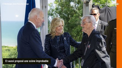 VIDEO 80 ans du Débarquement : scène improbable de Joe Biden en pleine cérémonie, sa femme Jill intervient