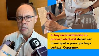 Si hay inconsistencias en proceso electoral deben ser investigadas para que haya certeza: Coparmex