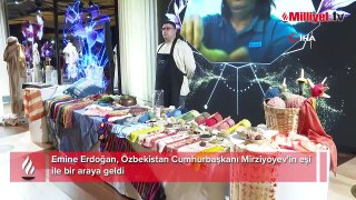 Emine Erdoğan Mirziyoyev'in eşi ile bir araya geldi