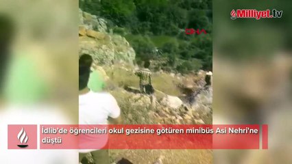 İdlib'te feci kaza! Öğrenci minibüsü nehre düştü: 6 ölü