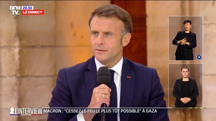 Gaza: "Il faut un cessez-le-feu le plus tôt possible", déclare Emmanuel Macron