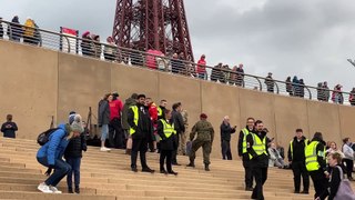Hundreds of people take part in Shadows in the Sand event to commemorate D-Day in Blackpool