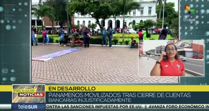 Panameños protestan tras rechazar el cierre de cuentas bancarias injustamente