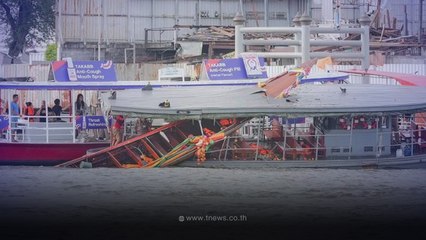 นาที"เรือนักท่องเที่ยวจีน" ล่มกลางเจ้าพระยา พุ่งชนเรือข้ามฟากทหาร