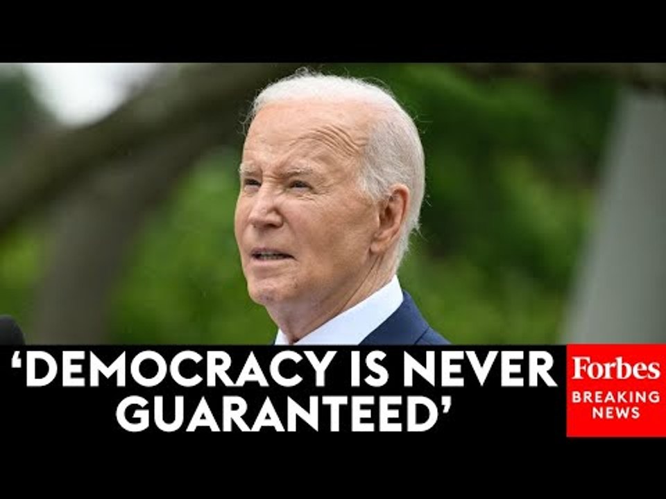 'We Defend Democracy': Biden Delivers Blistering Remarks Against Authoritarianism At D-Day Event