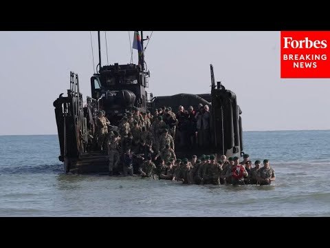 British Royal Marines Land On Beaches in France Commemorate The 80-th Anniversary Of D-Day