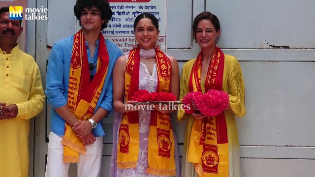 Team MUNJYA Sharvari Wagh, Mona Singh &Abhay Verma At Siddhivinayak to take blessings before release #bollywood #munjya #sharvariwagh #bollywood #munjya #sharvariwagh