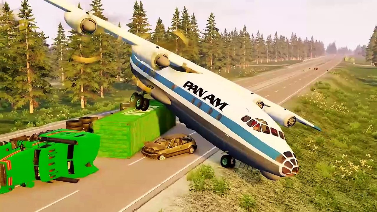 Plane Emergency Landing on Highway and other Accidents #81  BeamNG.Drive